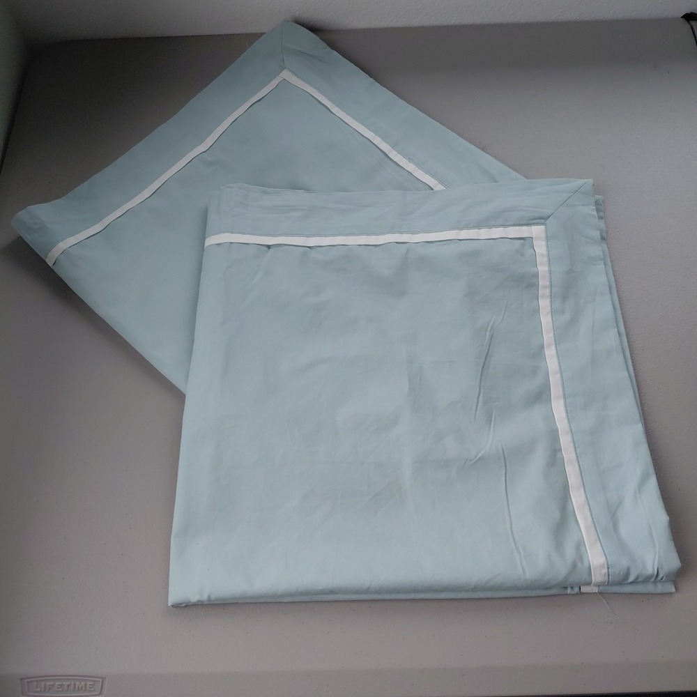 Madison Park Light Blue Pillow Shams with White Trim